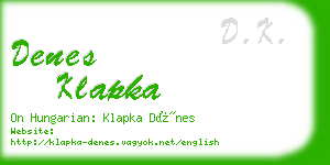 denes klapka business card